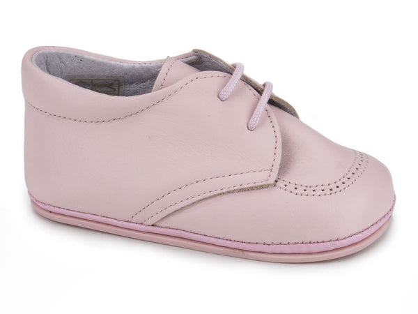 Classic Soft Leather Booties for Girls Pink by Patucos