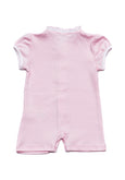 Cotton Pink Romper with little white dots Pima Cotton