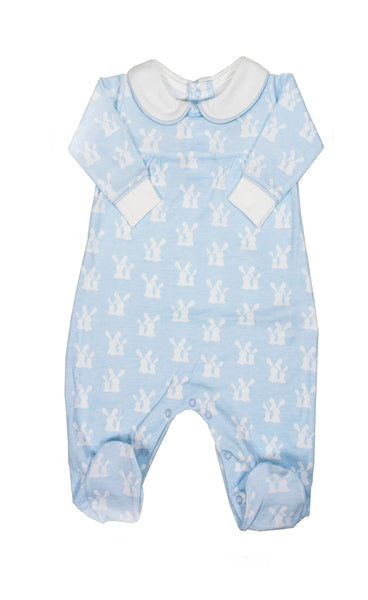 Pima Cotton Light Blue Pajama with white Bunnies