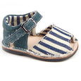 Casual Sandals Stripes Navy Blue Boys Leather Shoes for baby and infant
