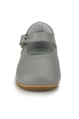 Patucos Soft Leather Mary Janes Grey Shoes for girls