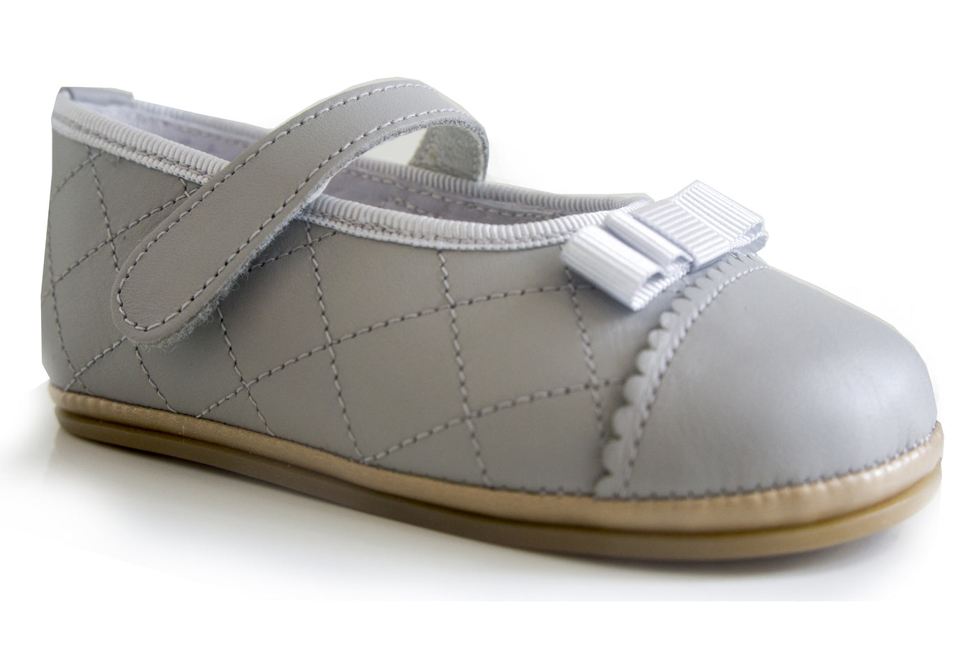 Classic Light Grey Baillerina for Girls Patucos Shoes Baby and Infants