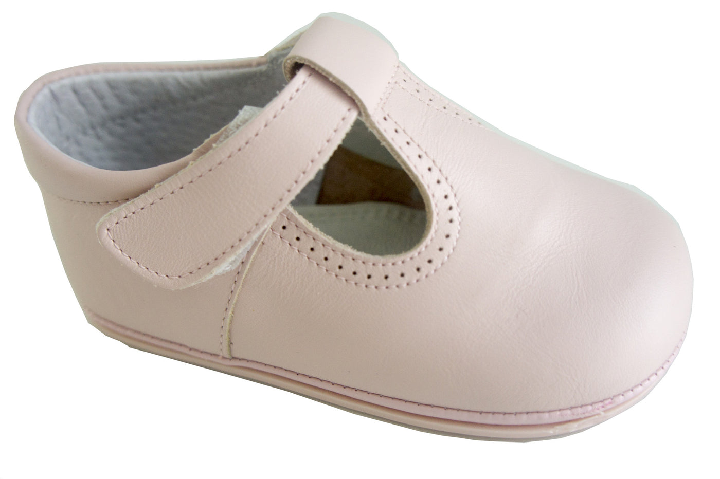 Classic Pink leather T-Strap Mary Janes for Girls Patucos Classic Shoes for Baby and Infant