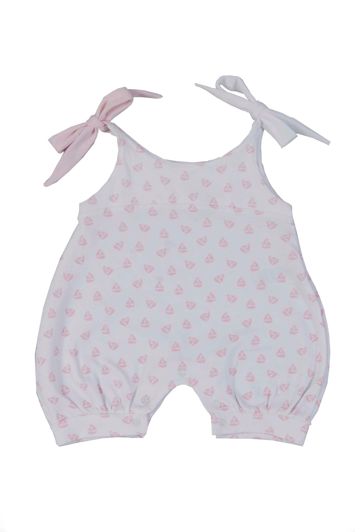 Baby Rompers Pink Boats Pima Cotton