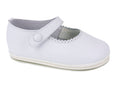 Patucos Casual Soft Leather Mary Janes White Shoes for Girls