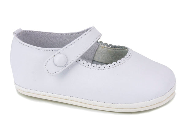 Patucos Casual Soft Leather Mary Janes White Shoes for Girls