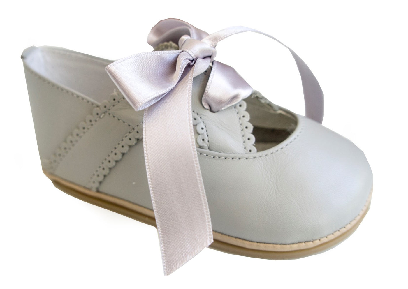 Patucos Infant Classic soft Leather Grey Shoes for Girls