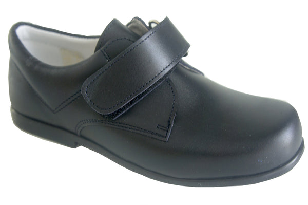 Classic Navy Easy Strap Leather School Shoe Unisex by Patucos