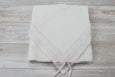 Cotton White Receiving Newborn Blanket Knit Extra Soft Light Pink Lace
