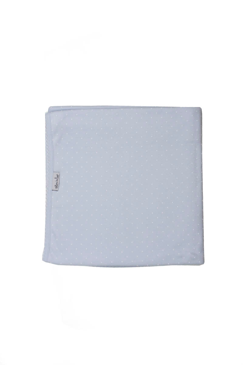Cotton Blanket Pima Cotton Blue with White dots