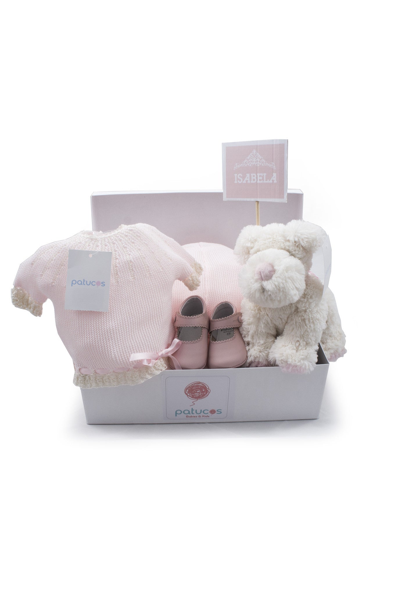 Patucos Newborn "All you need' Basket For Girls