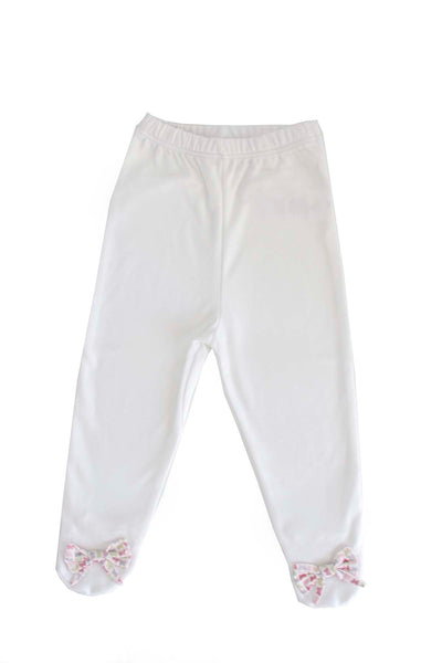 White Pants with butterfly details in the bottom Pima Cotton