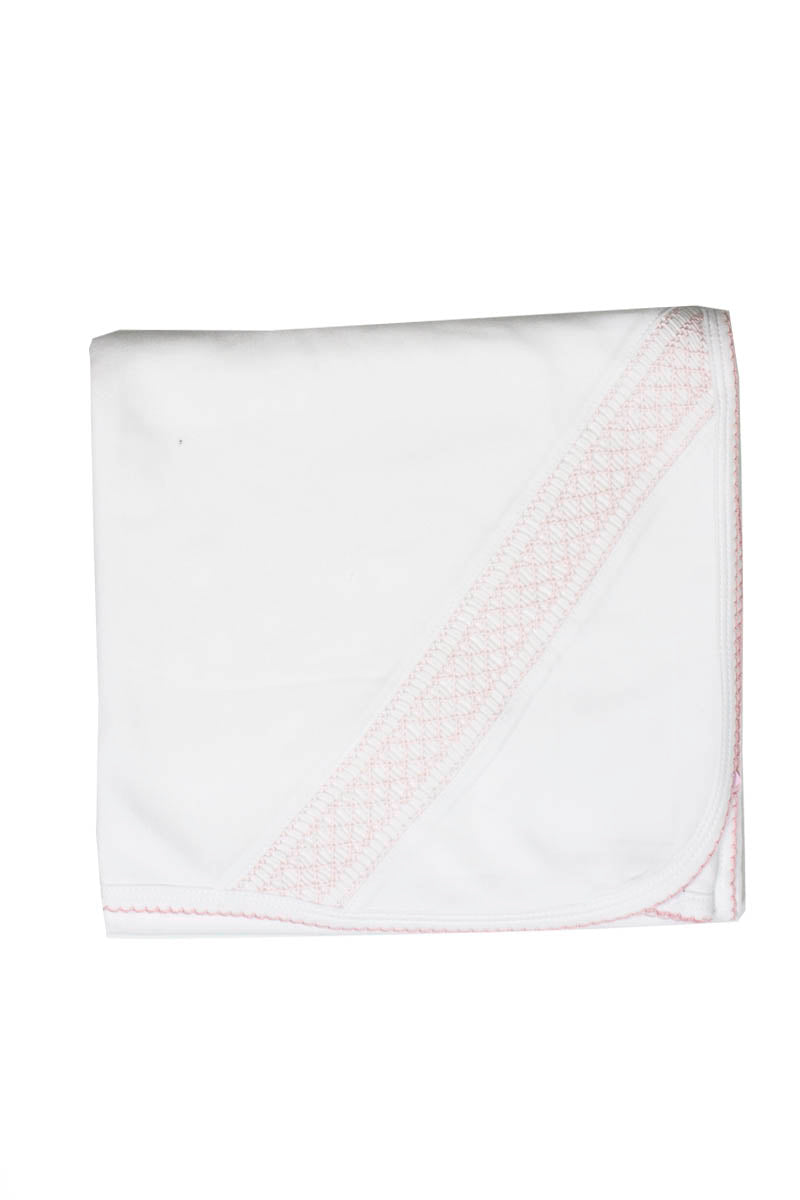 Cotton White Blanket Pink Smock Pima Cotton